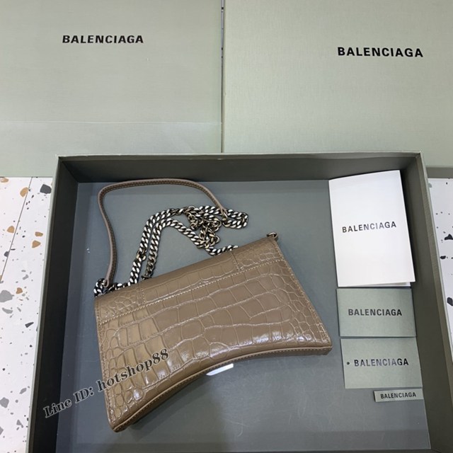 Balenciaga專櫃爆款鱷魚紋鏈條包女士肩背包 巴黎世家沙漏鏈條斜挎包 fyj1879